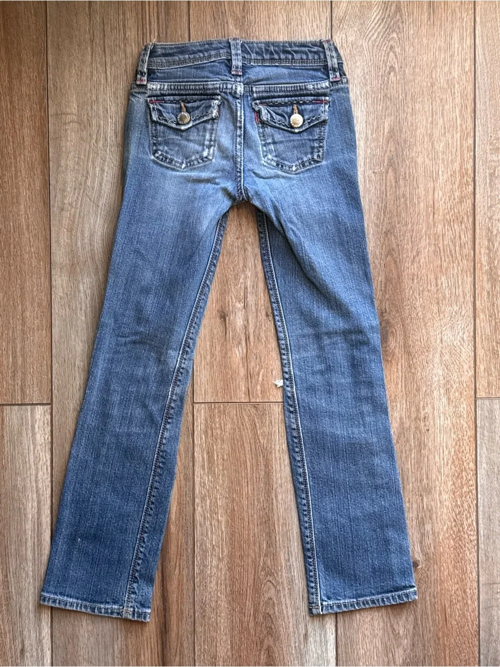 GAP Blue Flare Jeans with Multicolor Pocket Trim